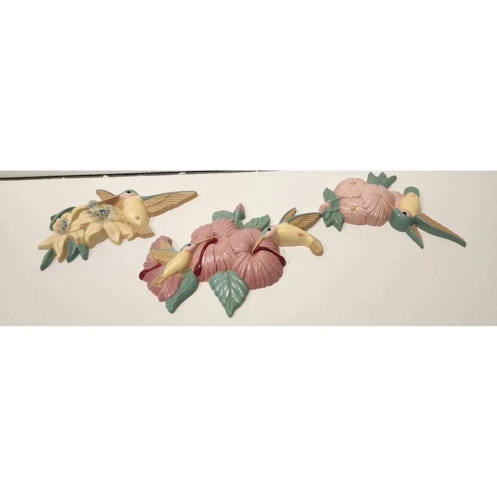 Burwood Products 3303 Set Of 3 Hummingbird Wall‎ Plaques  - Vintage Collectible